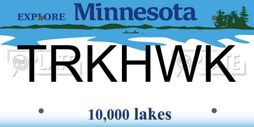 TRKHWK Minnesota License Plate