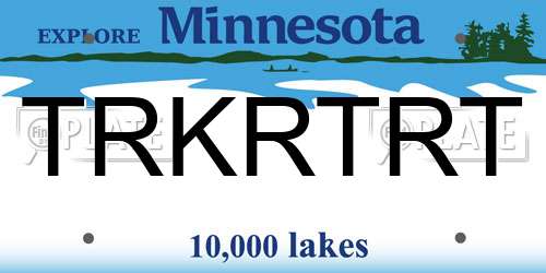 TRKRTRT Minnesota License Plate