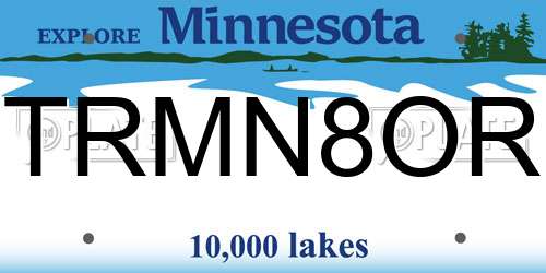TRMN8OR Minnesota License Plate