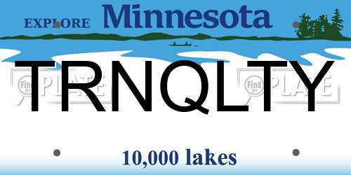 TRNQLTY Minnesota License Plate