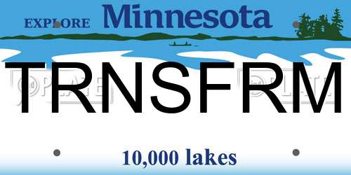 TRNSFRM Minnesota License Plate