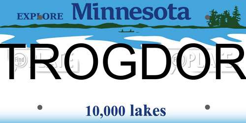 TROGDOR Minnesota License Plate