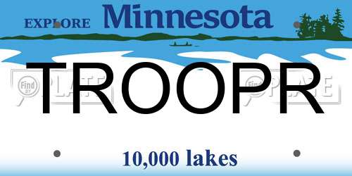 TROOPR Minnesota License Plate