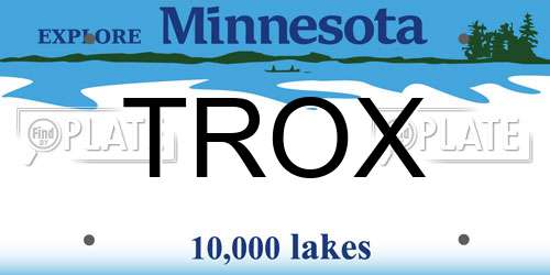 TROX Minnesota License Plate