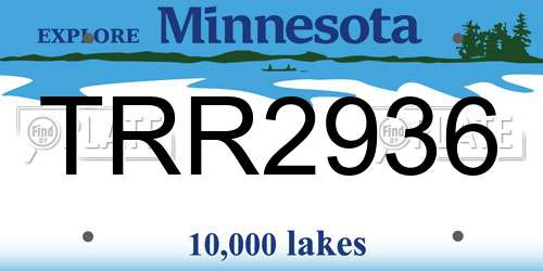 TRR2936 Minnesota License Plate