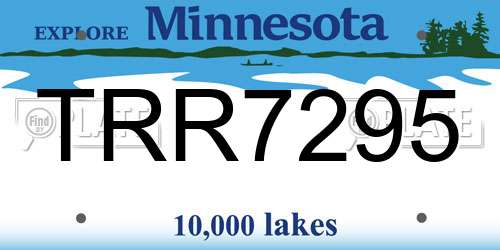 TRR7295 Minnesota License Plate