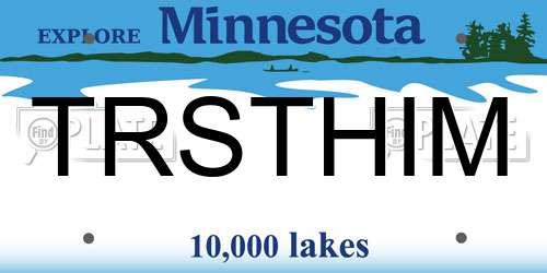TRSTHIM Minnesota License Plate