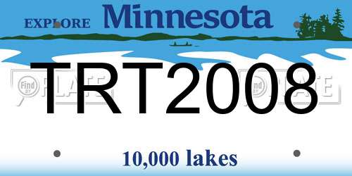 TRT2008 Minnesota License Plate