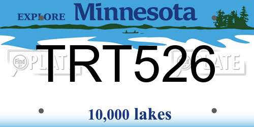 TRT526 Minnesota License Plate