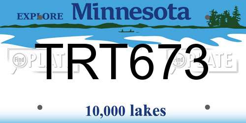 TRT673 Minnesota License Plate