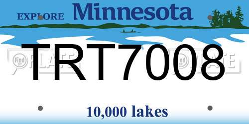 TRT7008 Minnesota License Plate