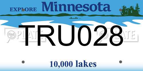 TRU028 Minnesota License Plate