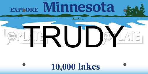 TRUDY Minnesota License Plate