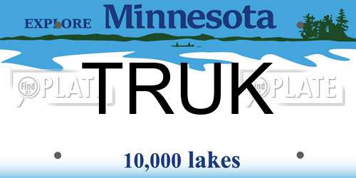TRUK Minnesota License Plate