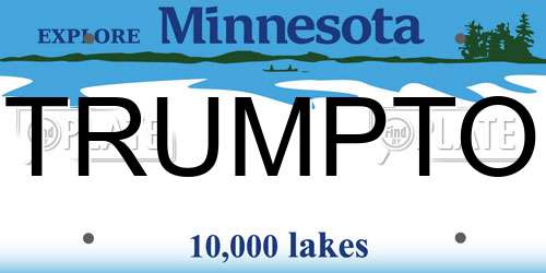 TRUMPTO Minnesota License Plate
