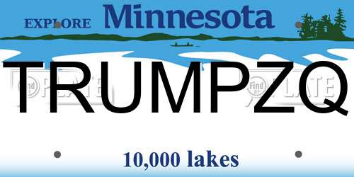 TRUMPZQ Minnesota License Plate