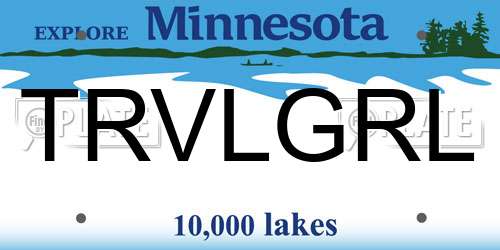 TRVLGRL Minnesota License Plate
