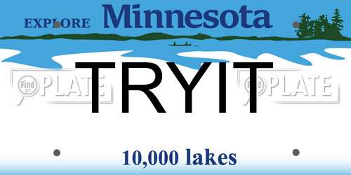 TRYIT Minnesota License Plate