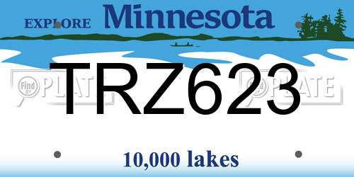 TRZ623 Minnesota License Plate