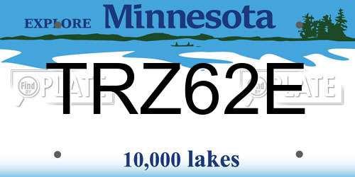 TRZ62E Minnesota License Plate