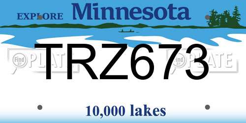 TRZ673 Minnesota License Plate