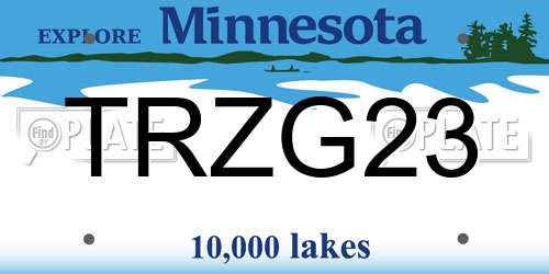 TRZG23 Minnesota License Plate