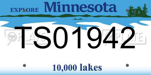 TS01942 Minnesota License Plate