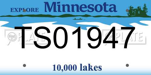 TS01947 Minnesota License Plate