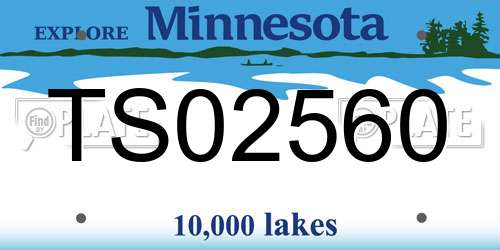 TS02560 Minnesota License Plate