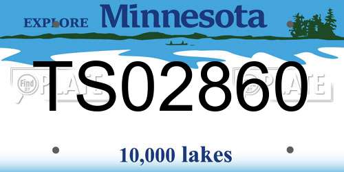 TS02860 Minnesota License Plate