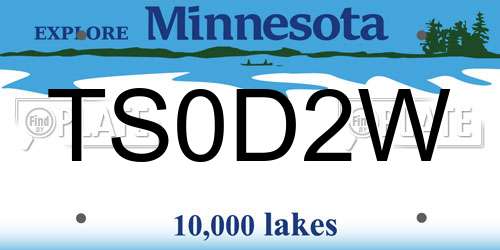 TS0D2W Minnesota License Plate