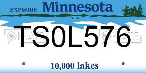 TS0L576 Minnesota License Plate