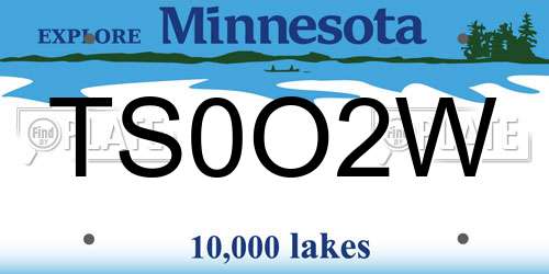 TS0O2W Minnesota License Plate