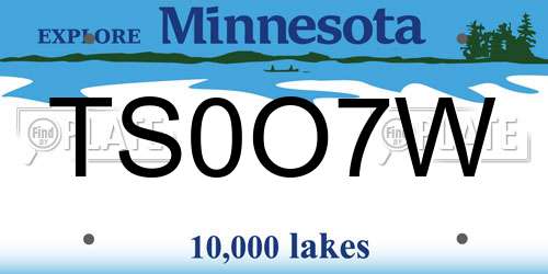 TS0O7W Minnesota License Plate