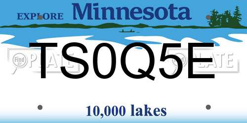 TS0Q5E Minnesota License Plate