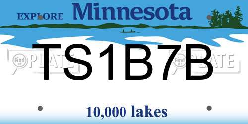 TS1B7B Minnesota License Plate