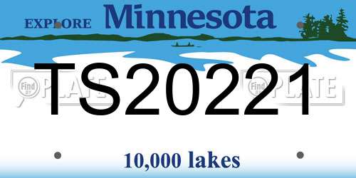 TS20221 Minnesota License Plate
