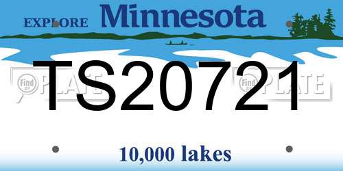 TS20721 Minnesota License Plate