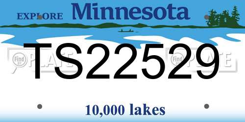 TS22529 Minnesota License Plate