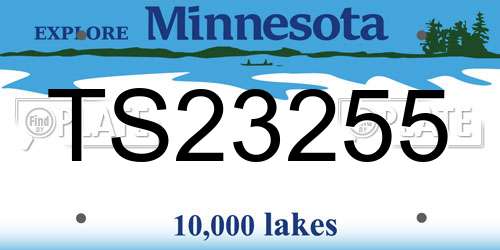 TS23255 Minnesota License Plate