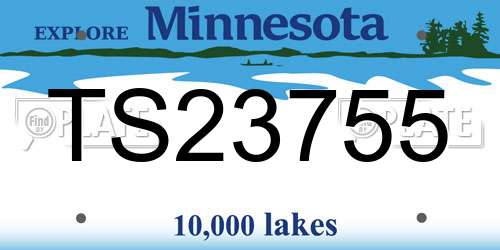TS23755 Minnesota License Plate