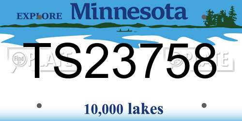 TS23758 Minnesota License Plate