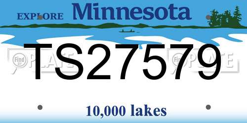 TS27579 Minnesota License Plate