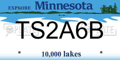 TS2A6B Minnesota License Plate