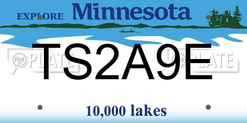TS2A9E Minnesota License Plate