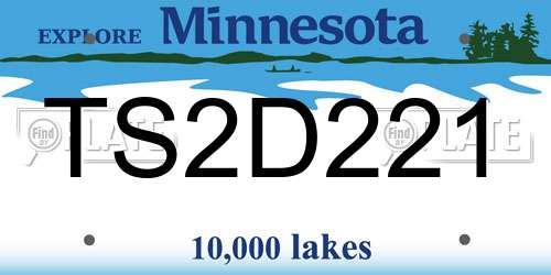 TS2D221 Minnesota License Plate