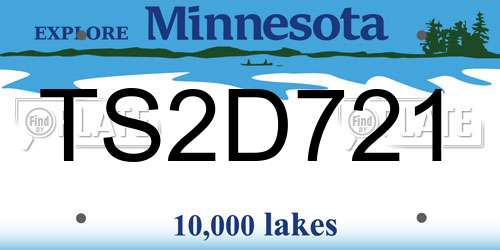 TS2D721 Minnesota License Plate