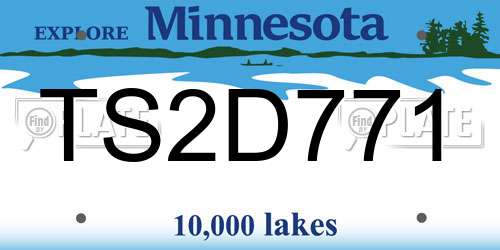 TS2D771 Minnesota License Plate