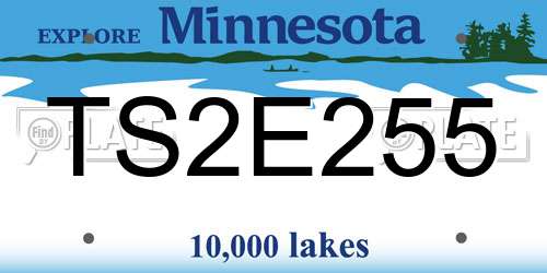 TS2E255 Minnesota License Plate