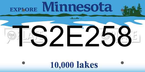 TS2E258 Minnesota License Plate
